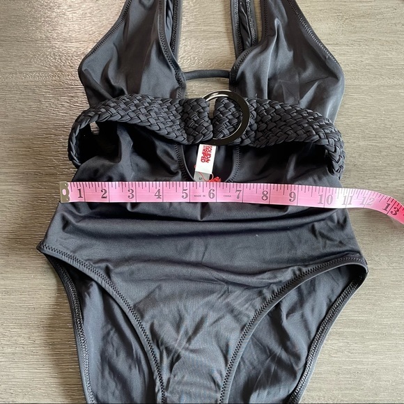 NWT Solid & Striped Black Belted One Piece Swimsuit - Picture 10 of 10